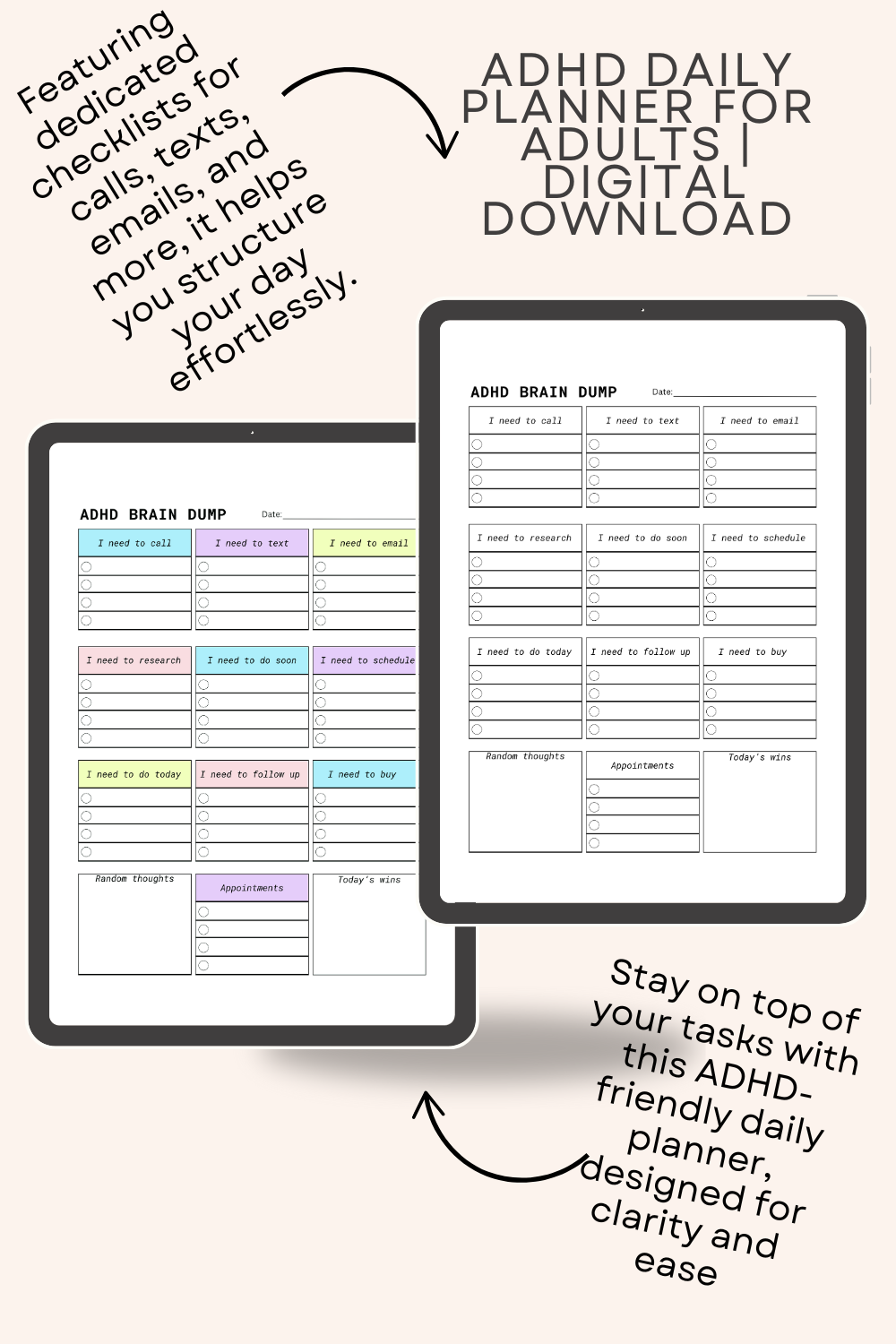 ADHD Daily Planner Sheet