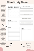 Bible Study Sheet
