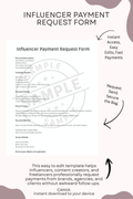 Influencer Payment Request Form Template