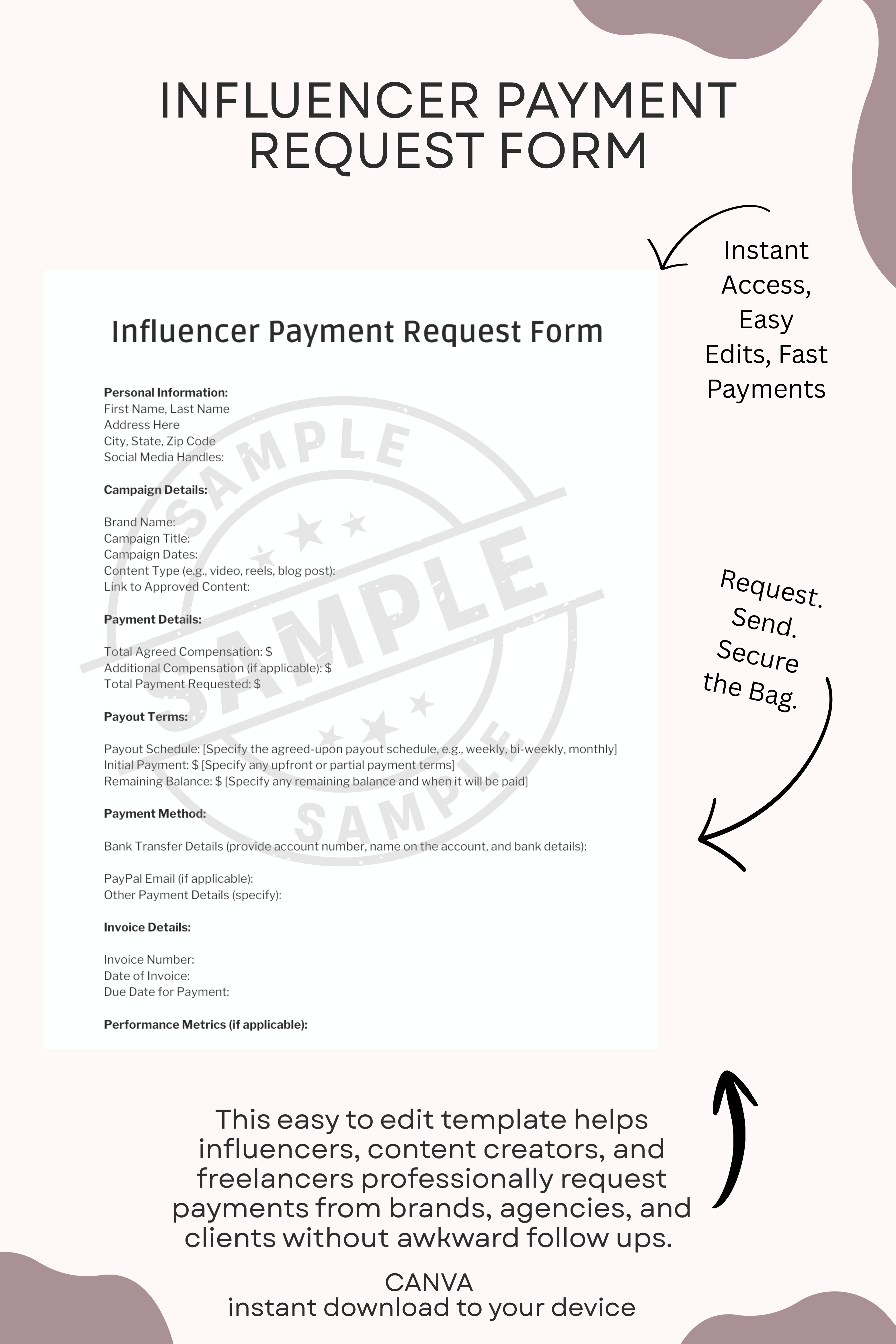 Influencer Payment Request Form Template