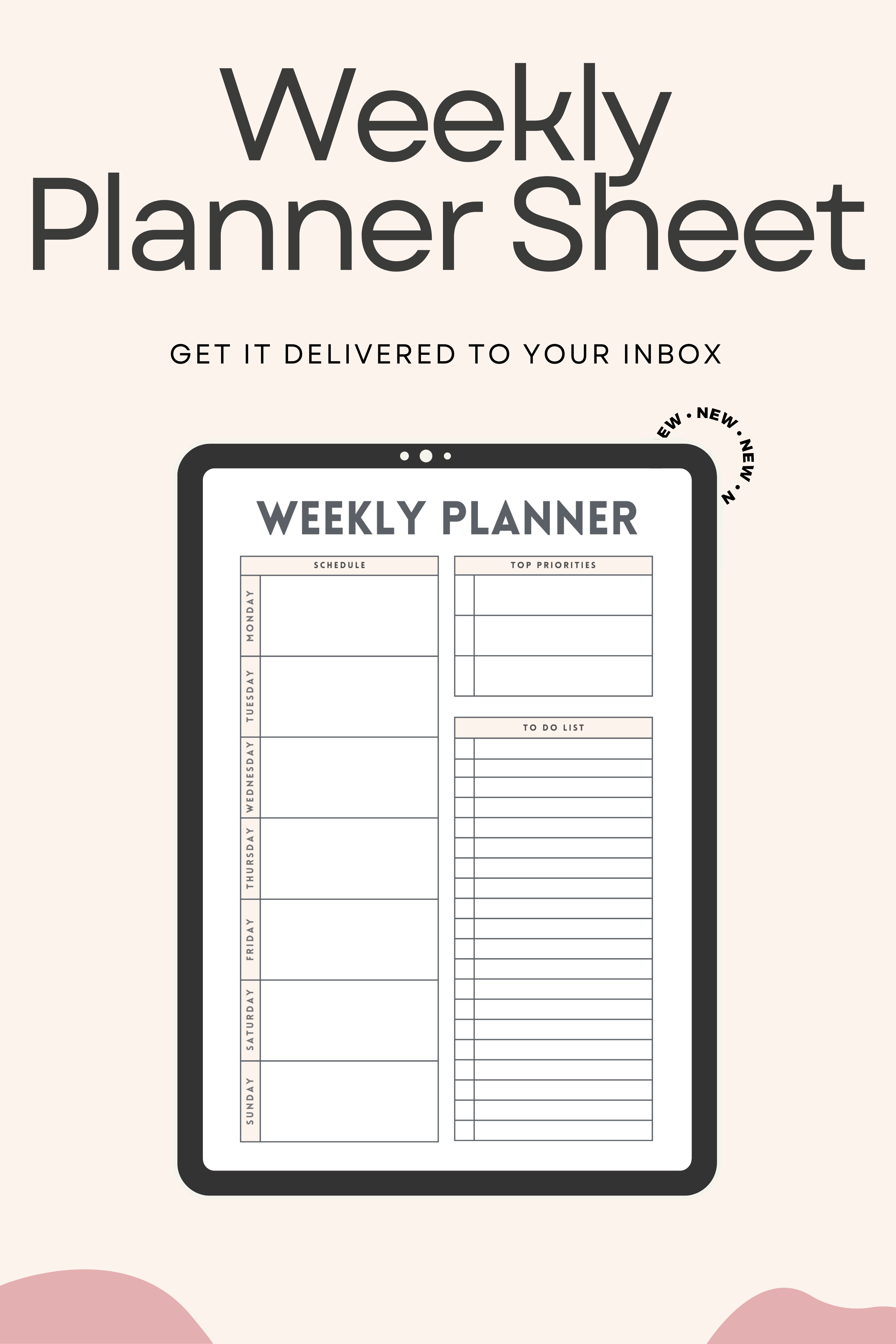 Weekly Planner Sheet