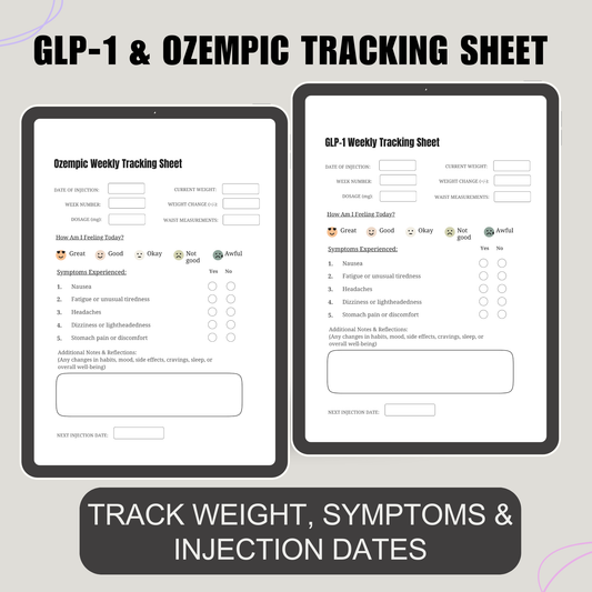 GLP-1 & Ozempic Tracking Sheets
